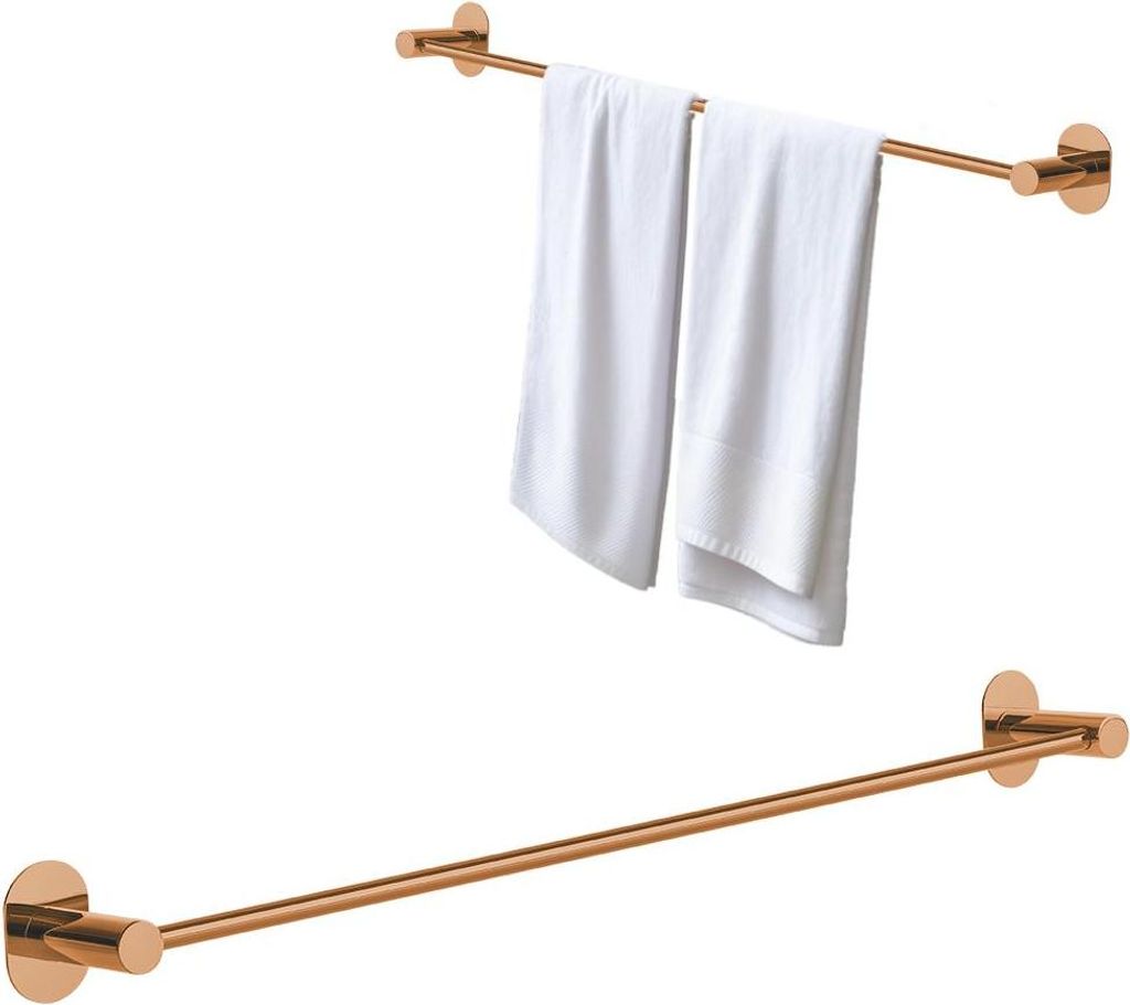 Laveo | Miri Handtuchhalter - 61 Cm - Roségold - Selbstklebend - Metall