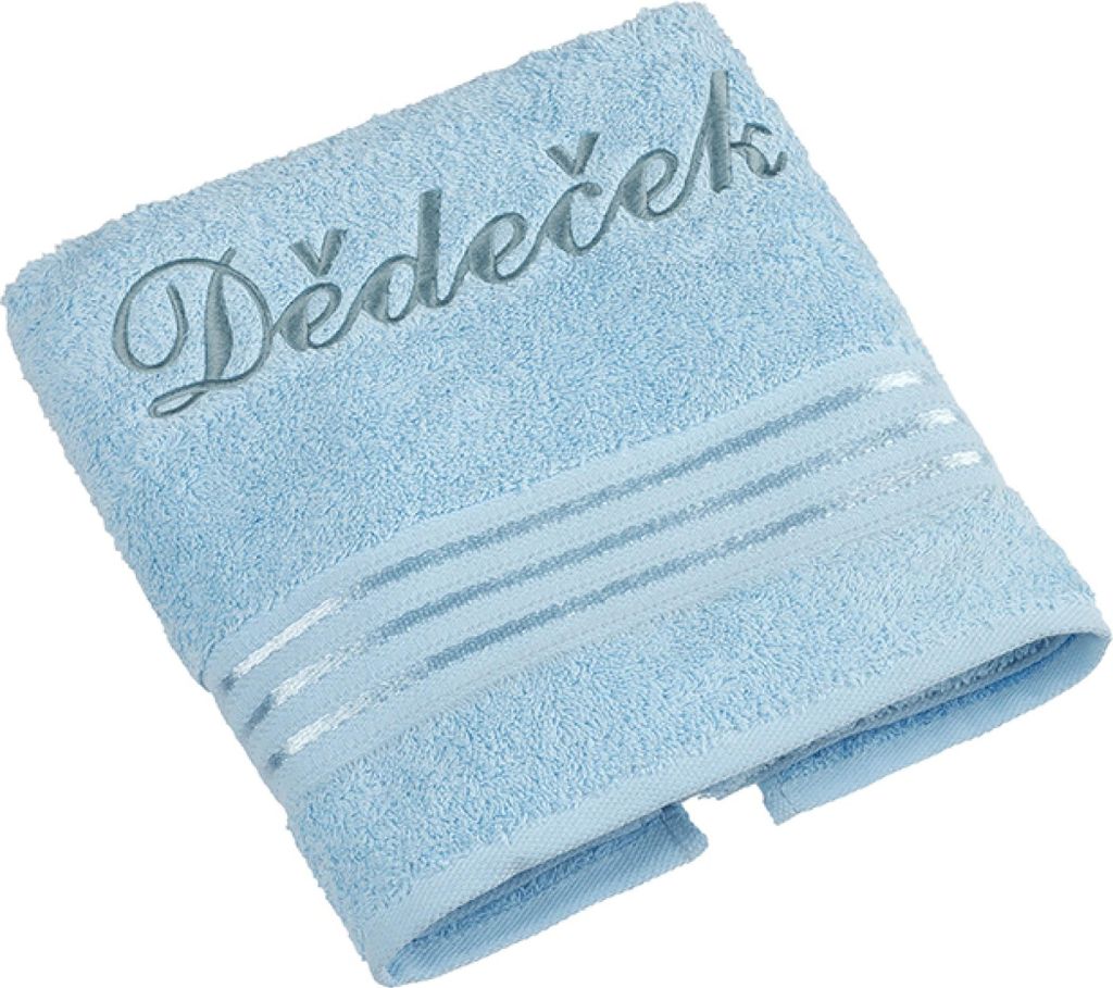Frottierwäsche Kollektion Linie mit Stickerei Grandfather - 50x100 cm - Blau