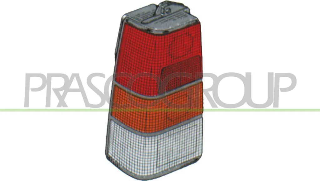 Feu arrière droit étanche PRASCO FT1214053 en plastique rouge