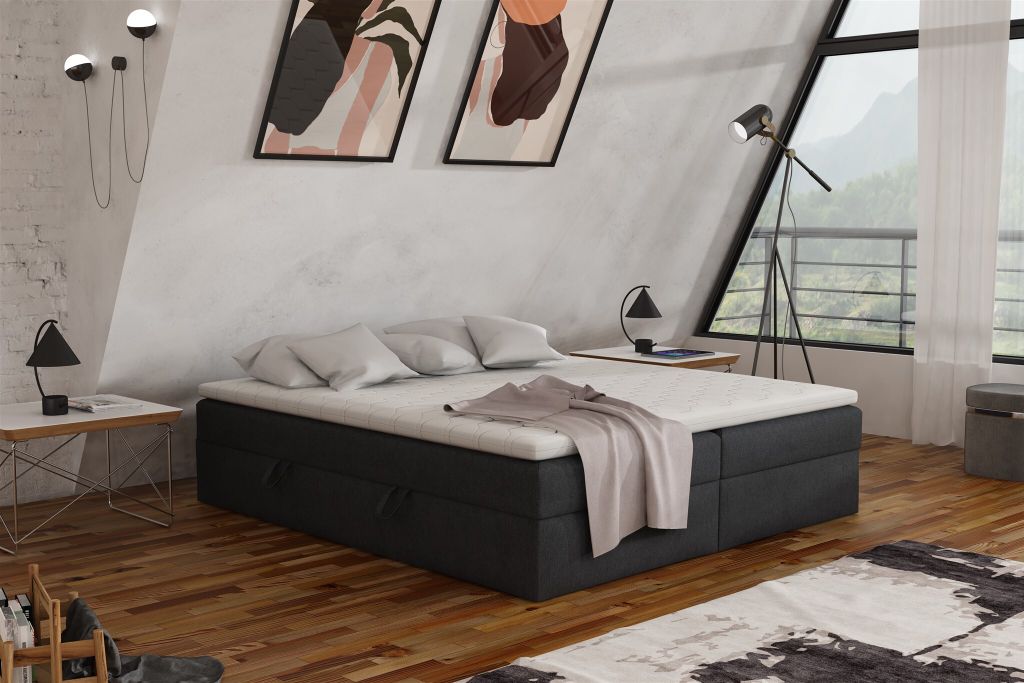 Boxspringbett Schlafzimmerbett ANTONY 160x200cm Stoff Produktbild 