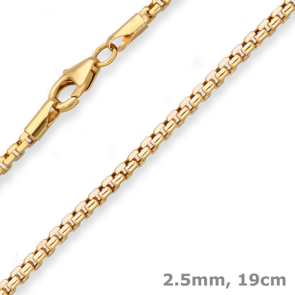 2,5mm Armband Fantasiekette Goldarmband Armschmuck aus 585 Gold gelb/weiß 19cm