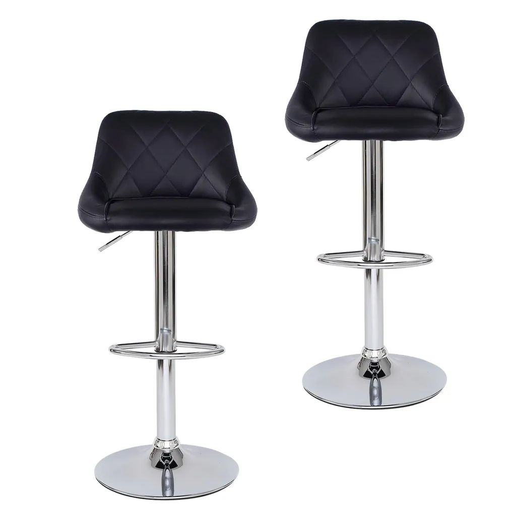 Chaises de Bar Hautes pour Cuisine Américaine et Comptoir - Lot de 2 PU