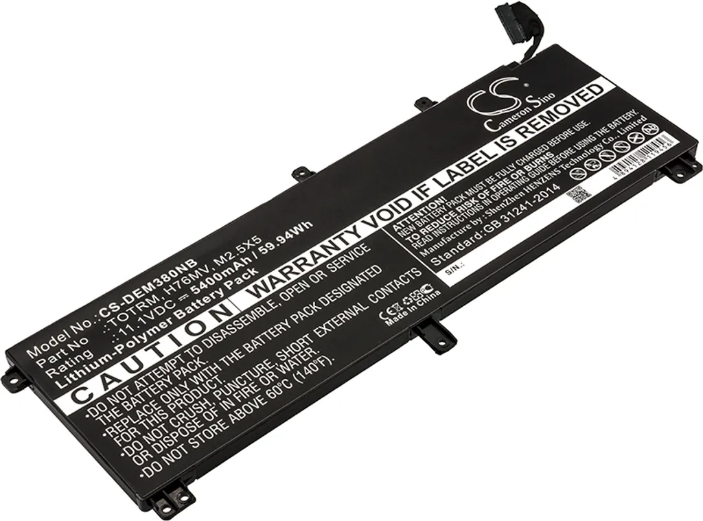 Batterie TechTek 91Wh pour Dell Precision M3800 Longue Durée de Vie