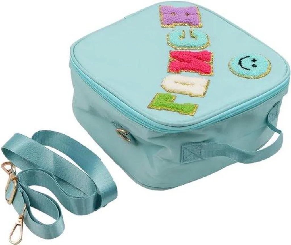 Petit sac à dos isotherme bleu clair brodé avec isolation thermique