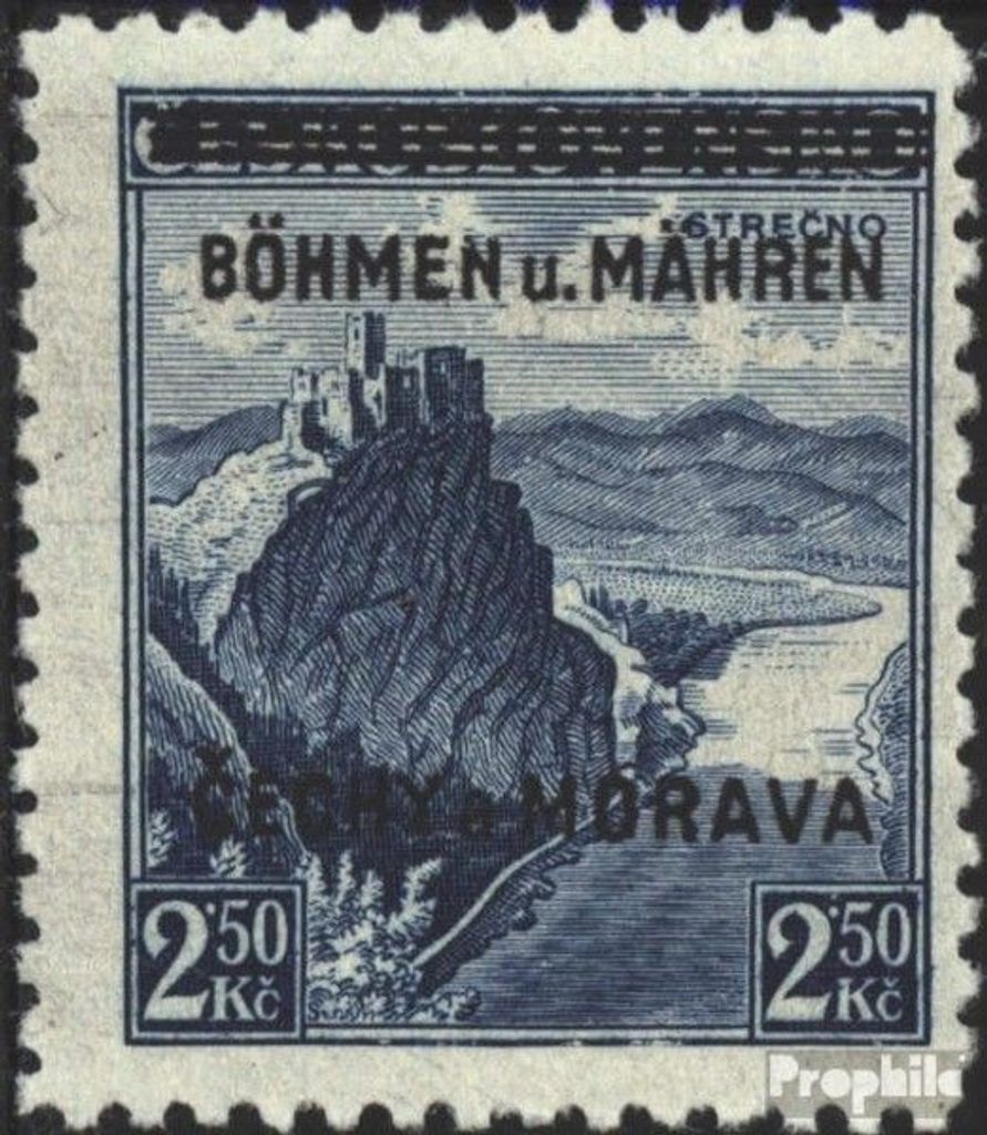 Briefmarken Böhmen und Mähren 1939 Mi 15 postfrisch Aufdruckausgabe