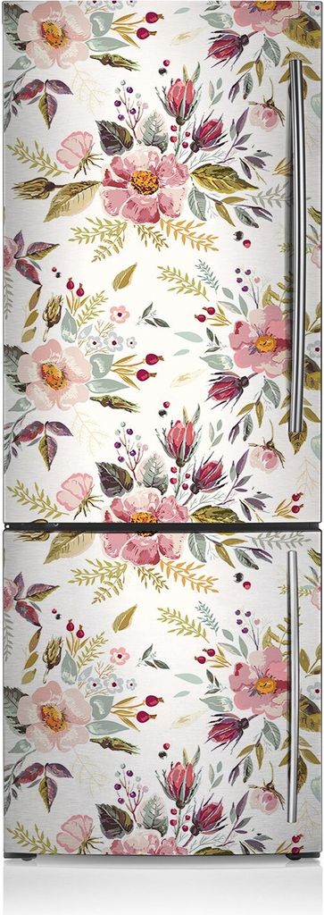 Kühlschrank Aufkleber Kühlschrankmagnete Dekoration Kühlschrankfolie 60x180 cm - Vintage Feldblumen.