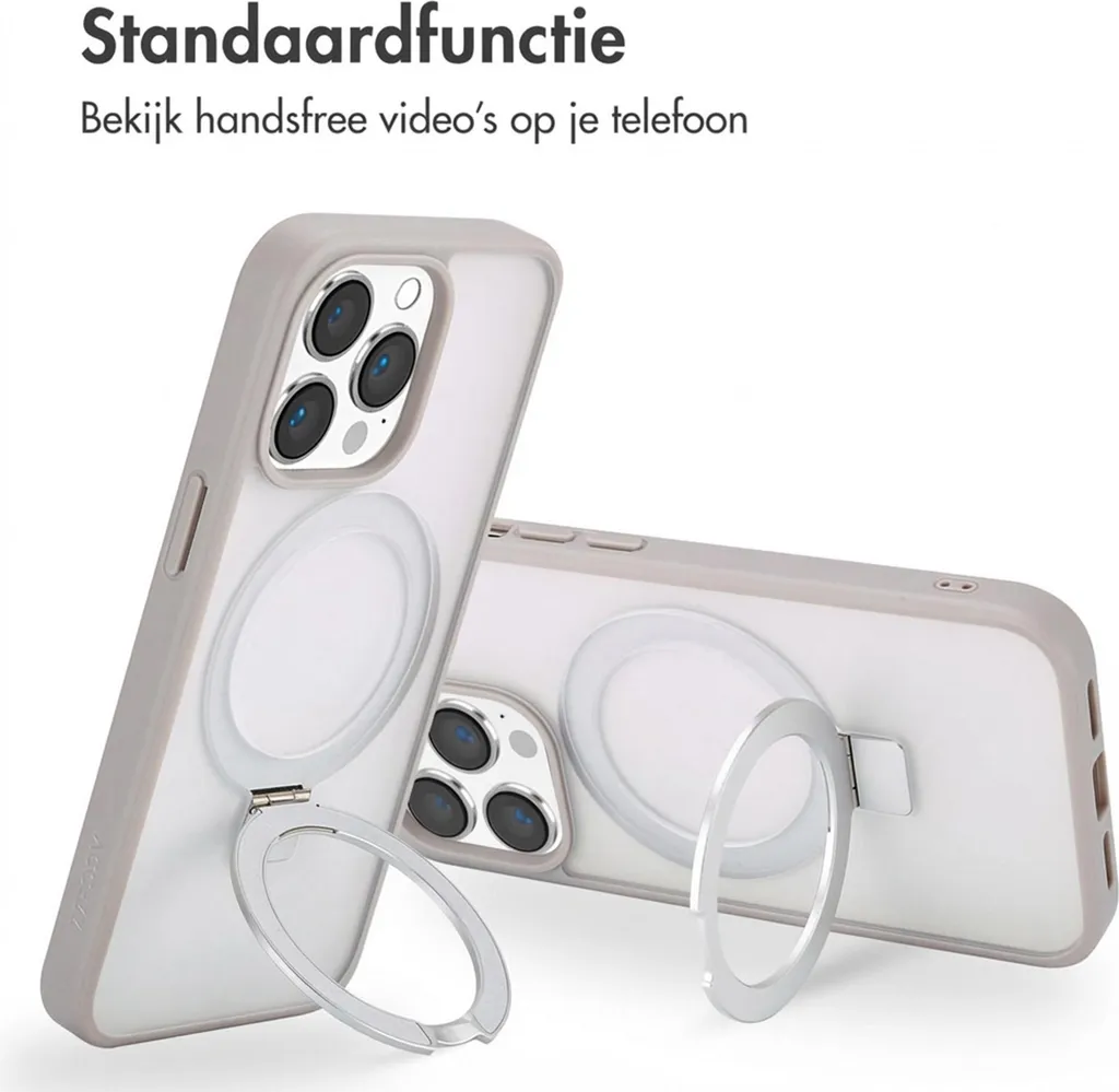 Accezz Ring Stand Backcover con MagSafe iPhone 13 Pro Max - Grigio - 3