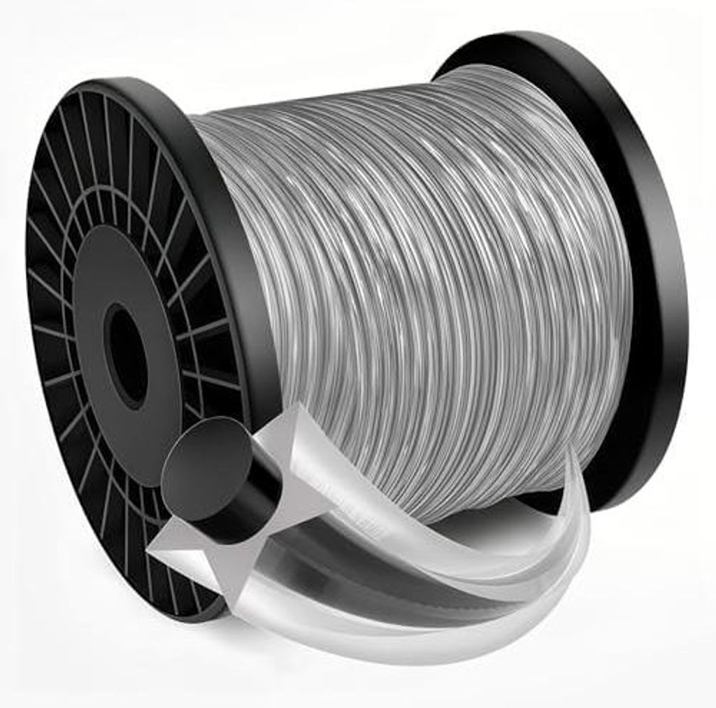 Freischneider Faden, 2.4mm*100m Rasentrimmer Faden, Trimmerfaden, Trimmer Schnur,Mähfaden für Rasentrimmer und Freischneider,Schwarz Grau, Stern