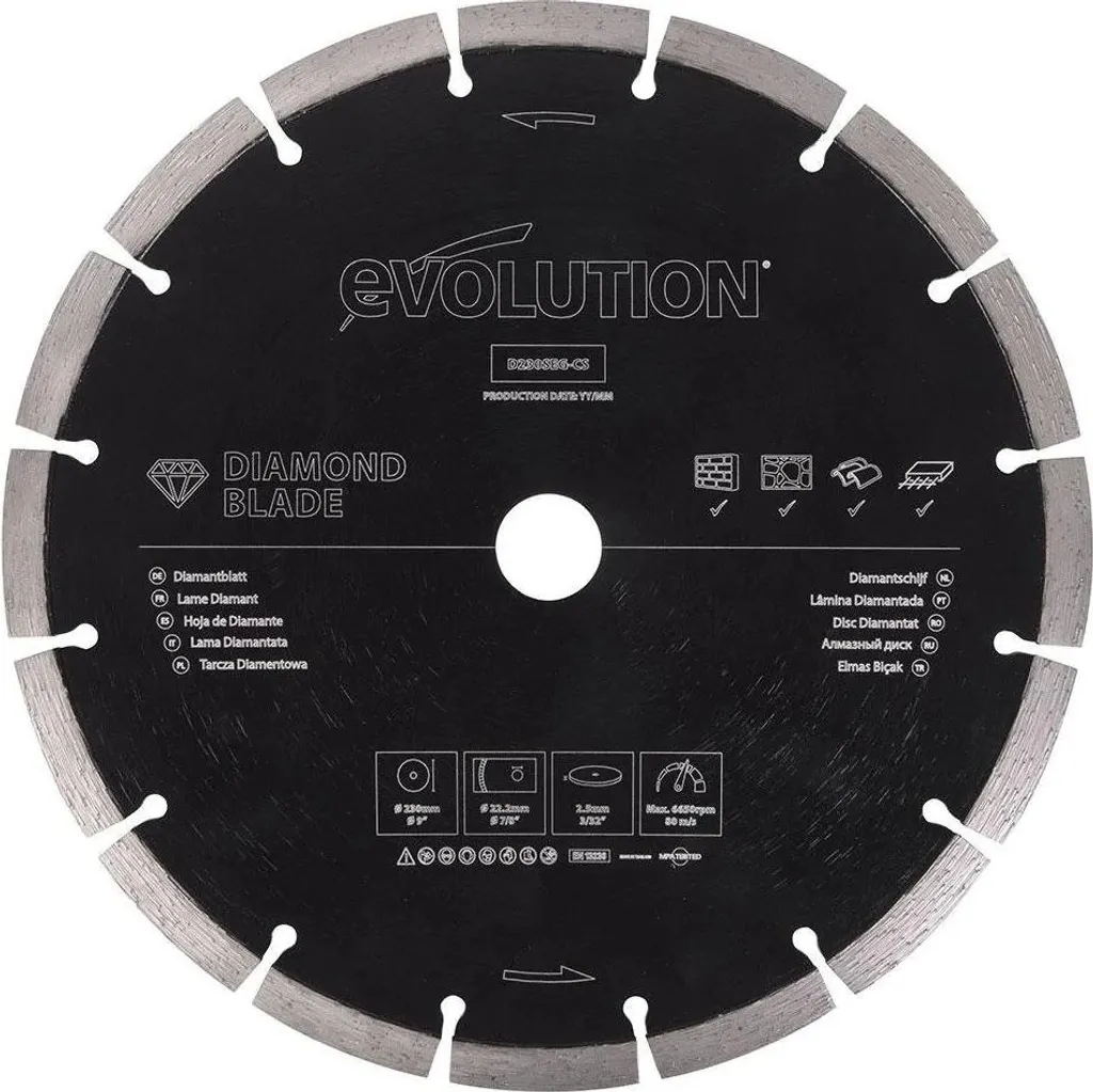 Evolution D230SEG-CS Lame diamantée segmentée 230 mm pour chantier