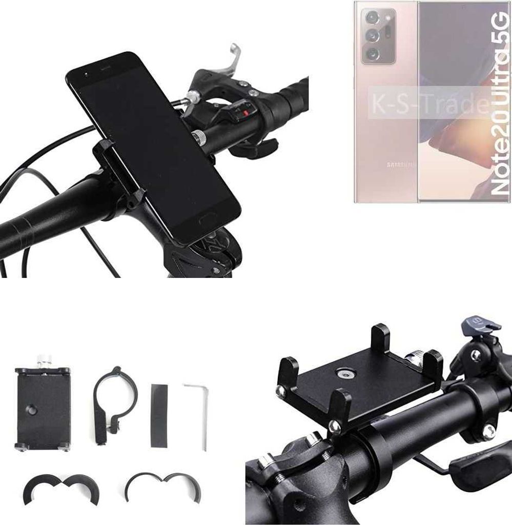 K-S-Trade Handyhalterung für das Fahrrad kompatibel mit Samsung Galaxy Note20 Ultra Halter Lenkstange Fahrradhalterung Motorrad Bike Mount