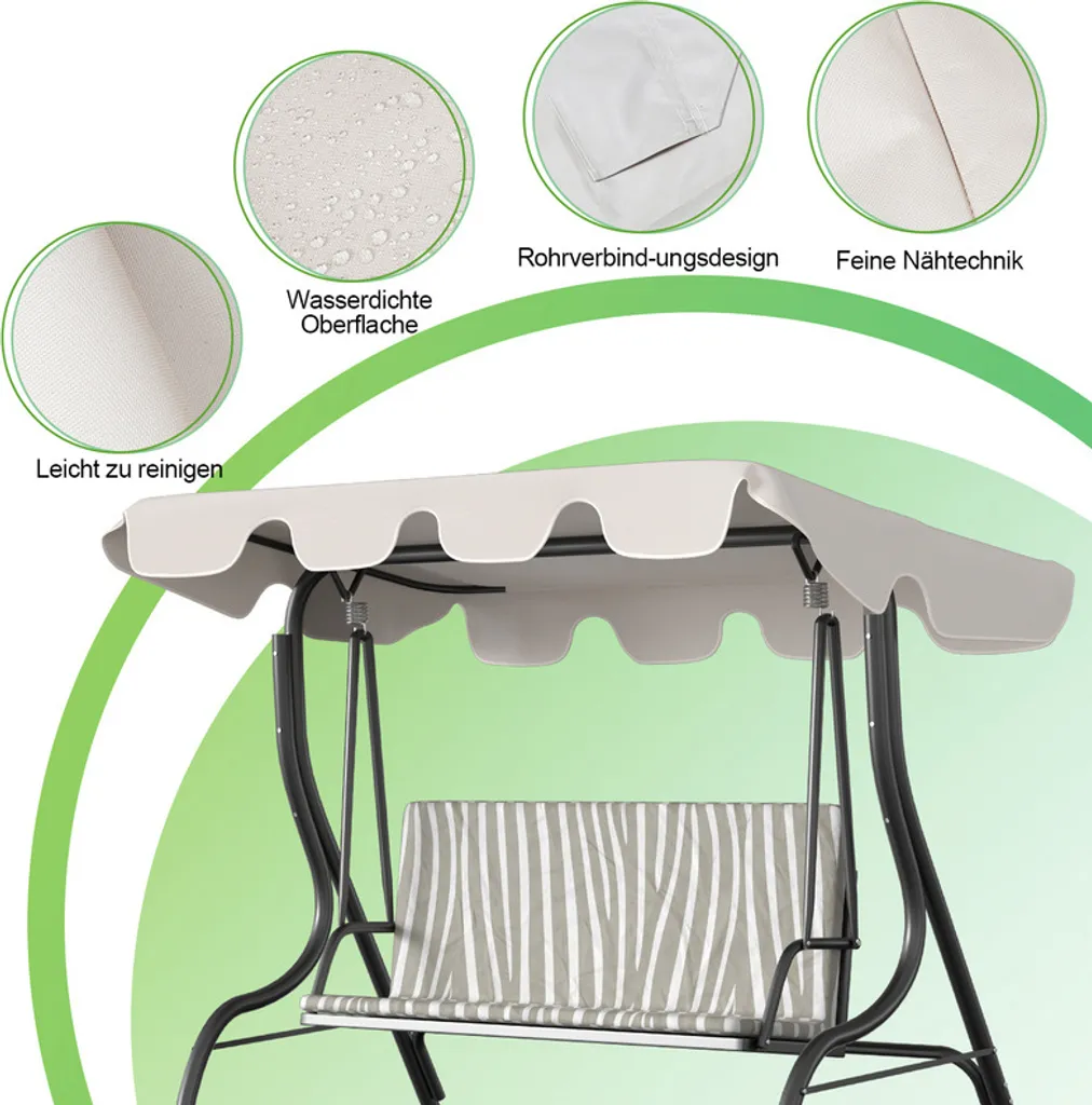 Copertura Dondolo SWANEW 210x145cm - Beige Elegante per Giardino e Relax