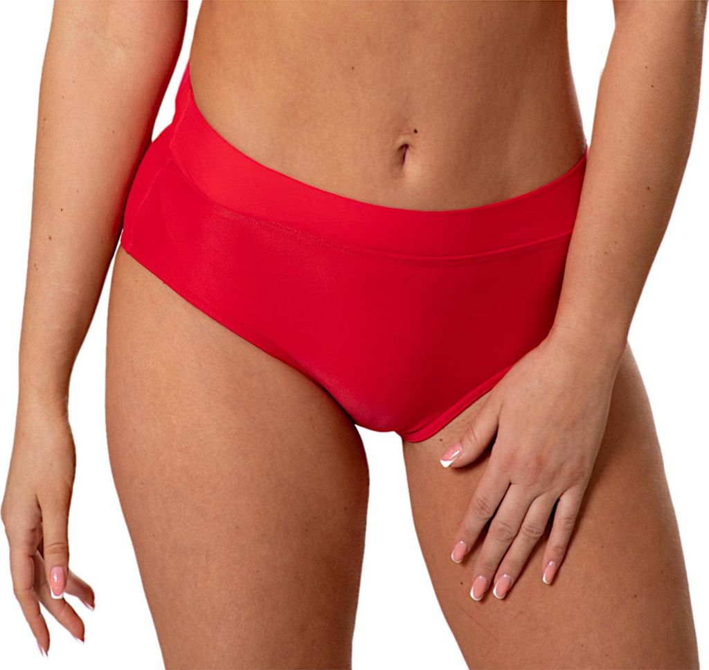 Aquarti Bikinihose Damen mit Hohem Bund, Farbe: Rot, Größe: 38