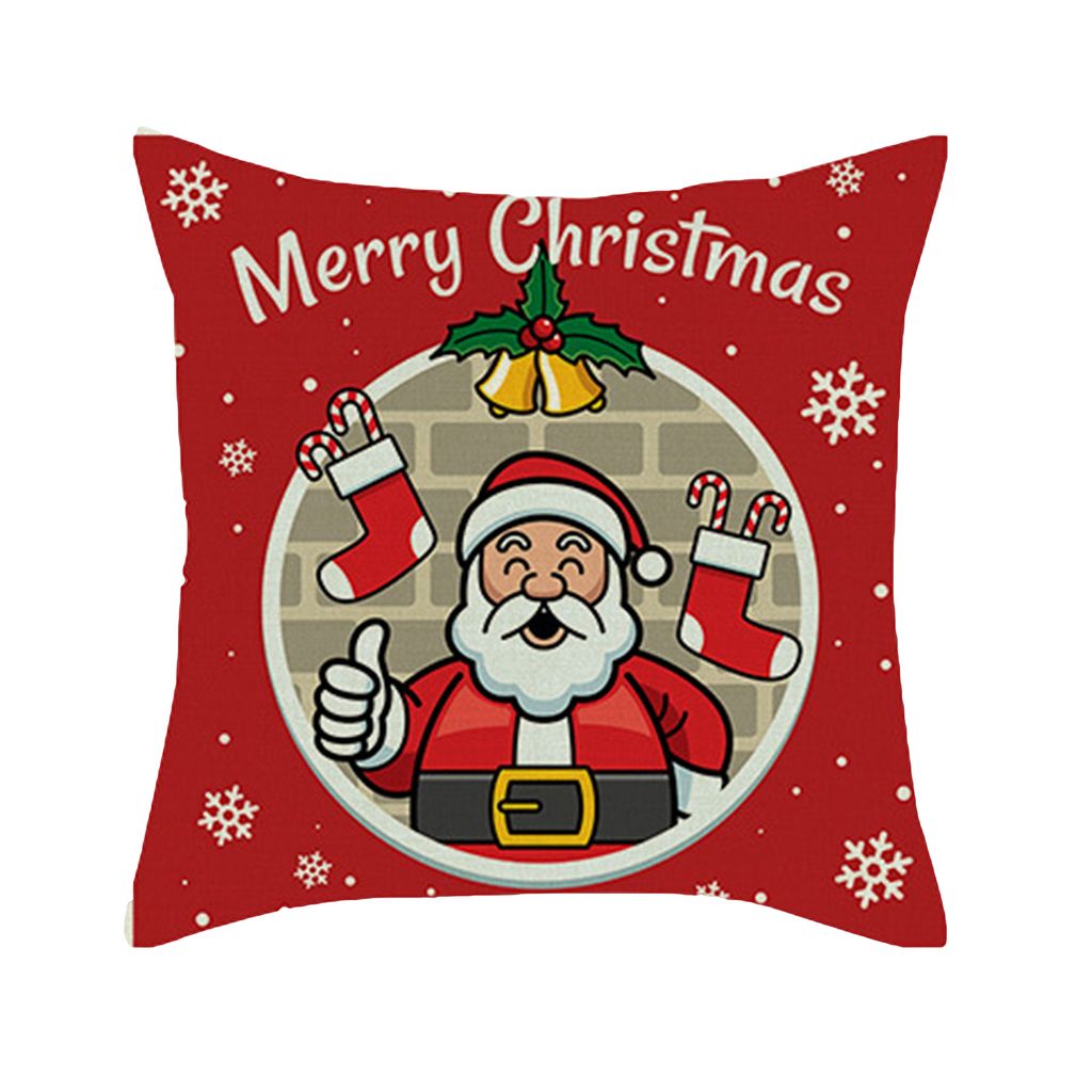 Weihnachtskissenbezüge Santa Claus Pillowcase Snowman Wurfkissen Deckt Frohe Weihnachtsdekor für Home Couch Sofa-Armeegrün
