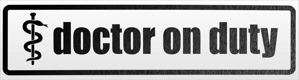 Kiwistar Doctor on Duty Magnetschild Schild magnetisch - 45cm Schwarz - reflektierend - Magnetfolie für Auto PKW Kfz