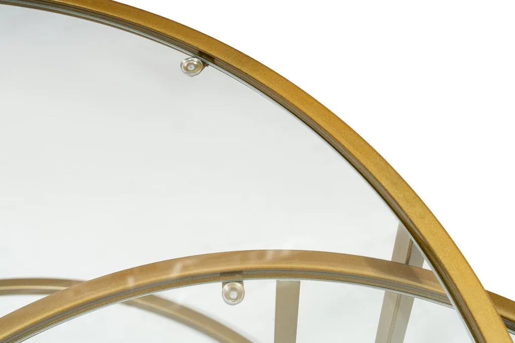 Table Basse Ronde Verre et Or pour Salon Moderne - Skye Decor 80 cm - 5