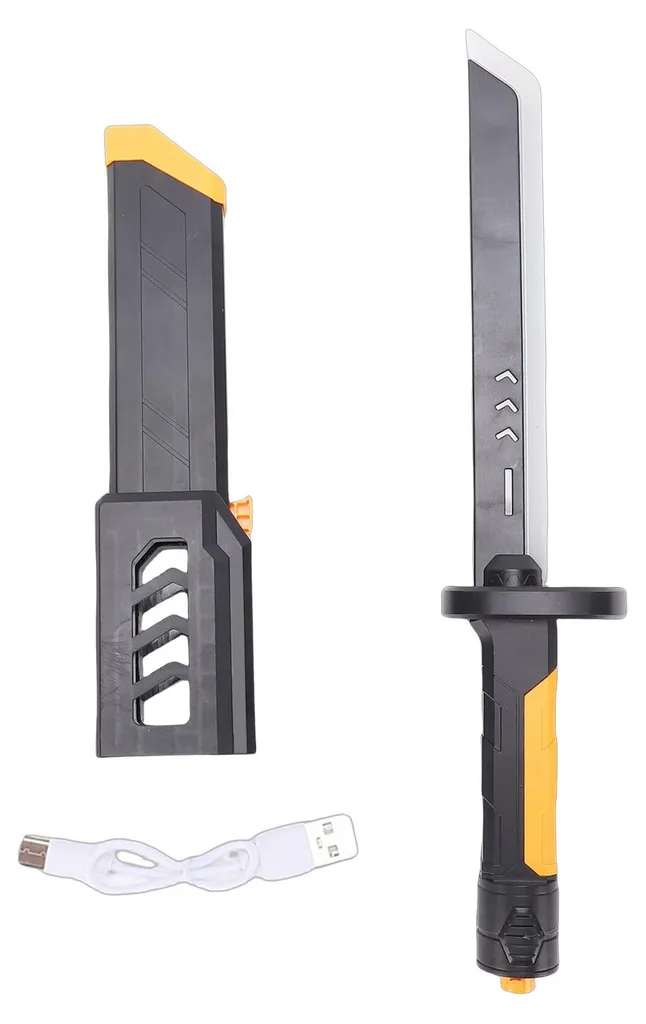 Sabre LED orange avec fourreau et son dynamique pour cosplay de 43 cm