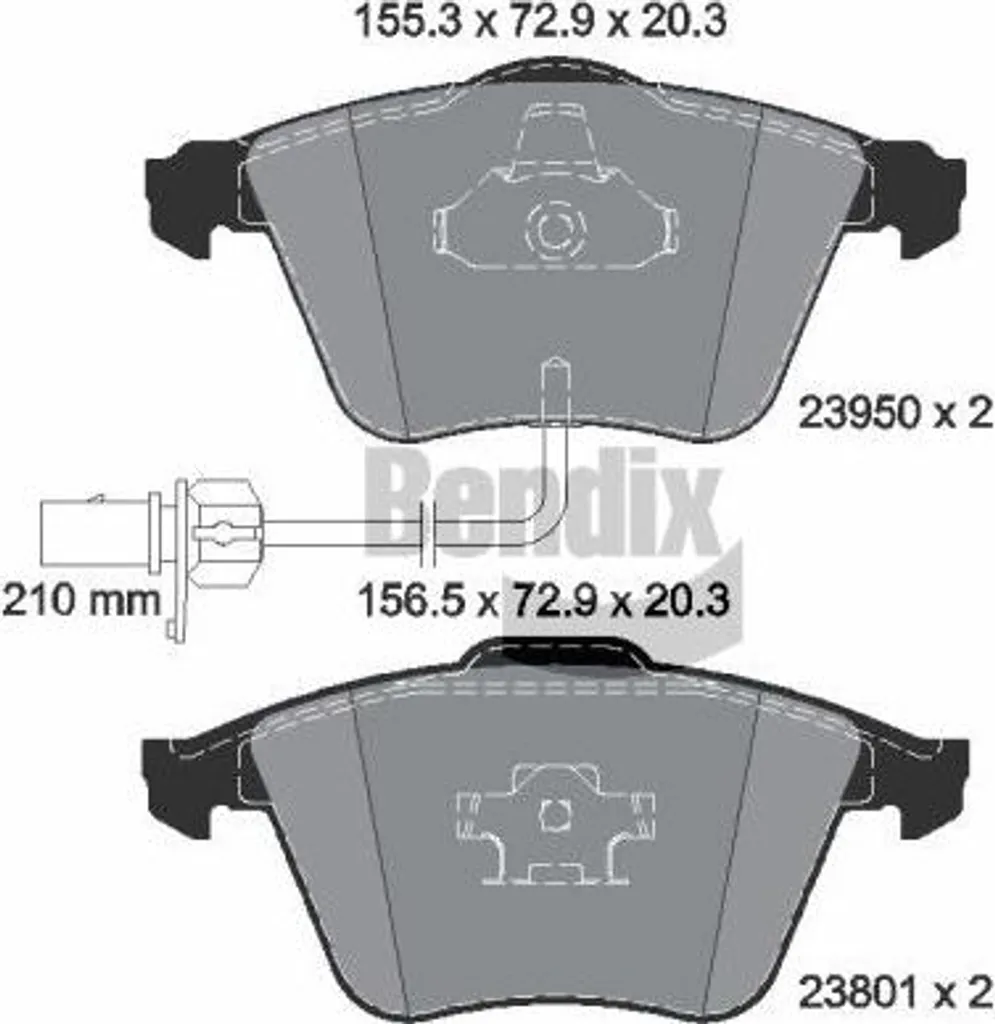 Plaquettes BENDIX BPD1285 haute résistance OE 480698157R Audi A4
