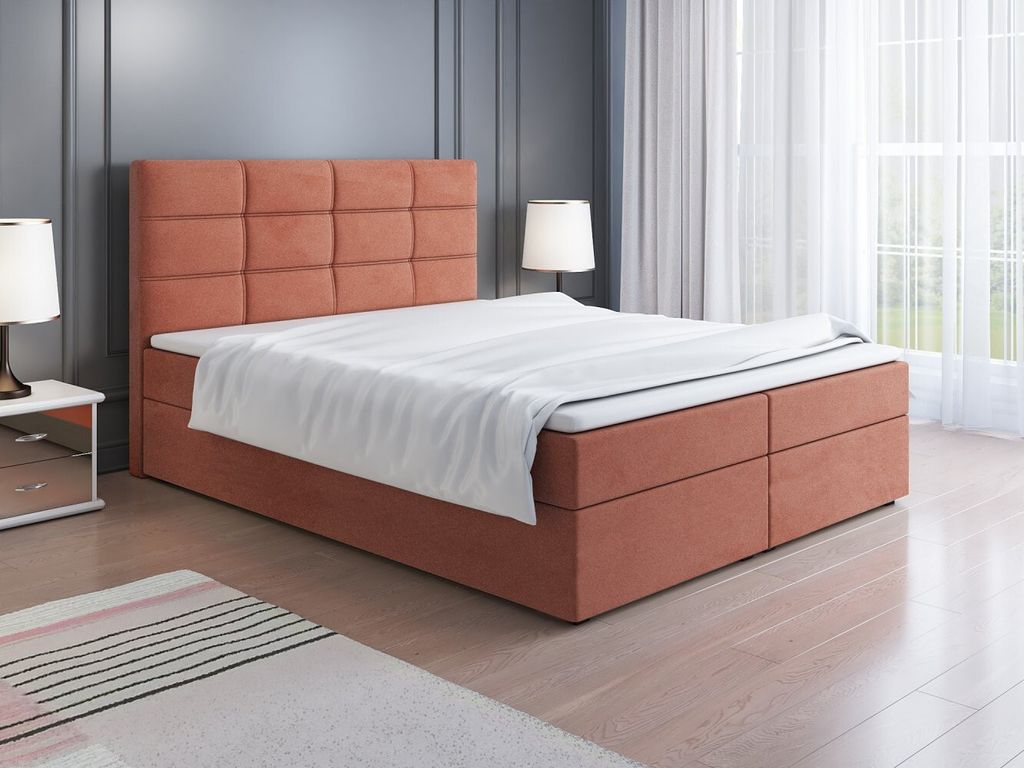 Polsterbett LILLIANA 1 – 160x200, Lachsfarben