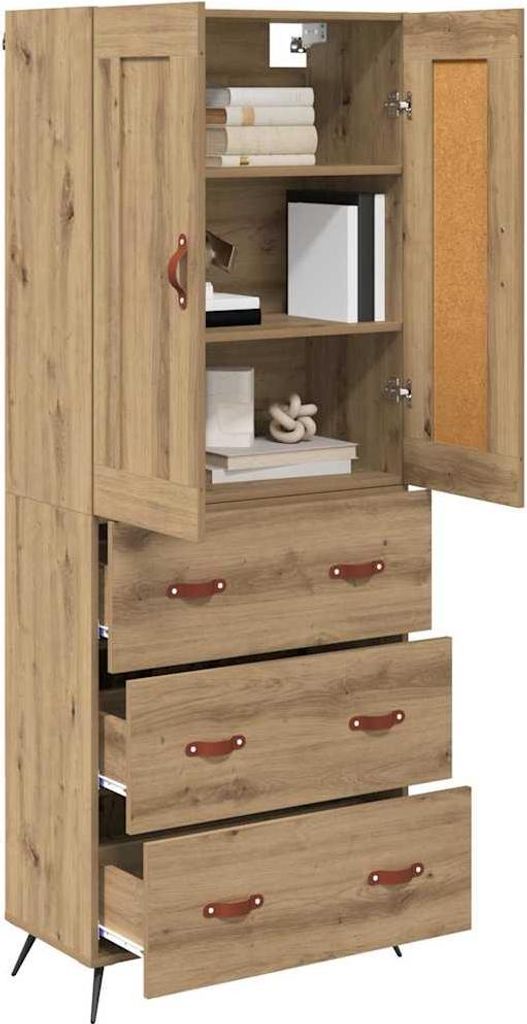 "Winter Sale" Highboard Artisan-Eiche 69,5 x 34 x 180cm Holzwerkstoff - clorisNeu507726 - Kommoden