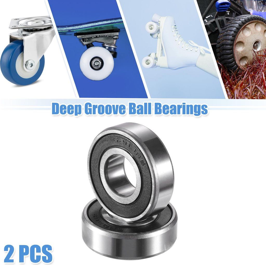 2 Stück 6203-2RS Kugellager 17x40x12mm Rillenkugellager Lager Stahl Doppelt Gummi Versiegelt Silberton