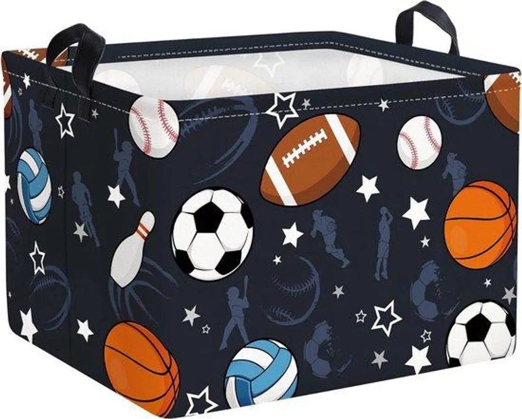 Panier de sport bleu 40x30x30 cm imperméable rectangulaire en tissu