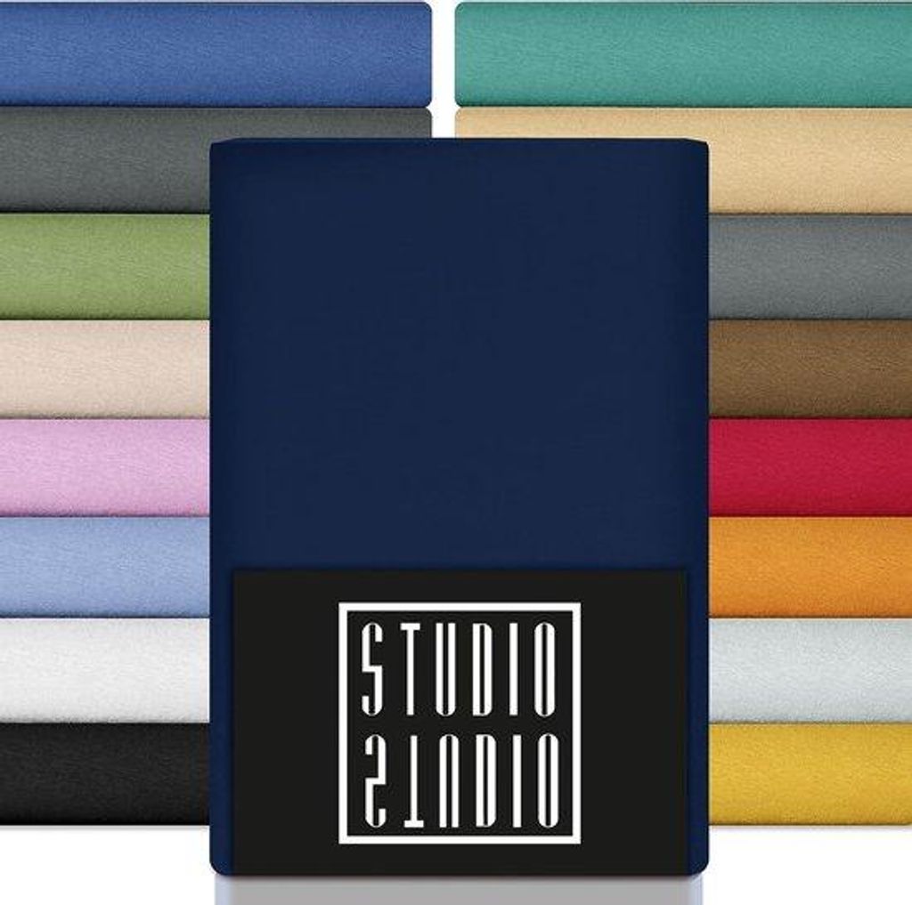 Famanu Spannbettlaken 140 x 200 cm - Marineblau, 100% Produktbild 