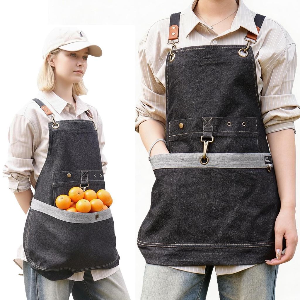 Garten Schürze Denim mit Kreuzrücken, Kapazität Produktbild 