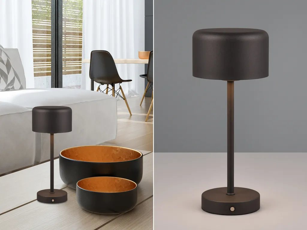 Lampada LED Jeff RL Nera da Tavolo Senza Fili | Design Minimalista - 7