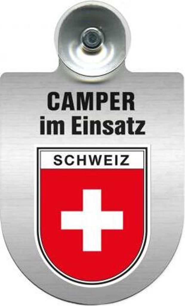 Einsatzschild Windschutzscheibe incl. Saugnapf - Camper im Produktbild 