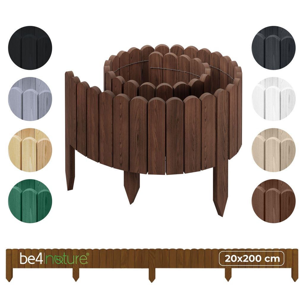 be4nature Flexible Holz Beeteinfassung 20 x 200 cm Produktbild 