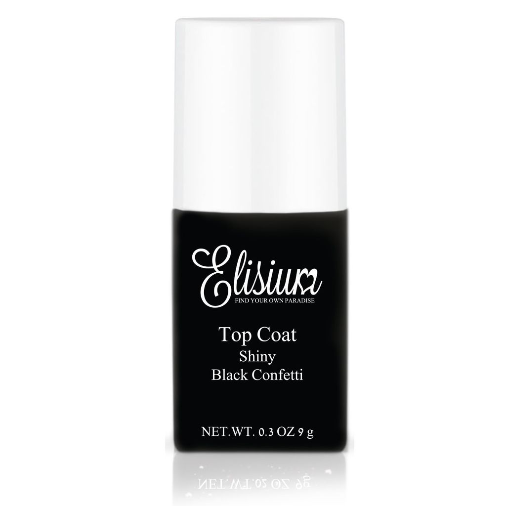 Elisium Top do lakierów hybrydowych Black Confetti, 9g