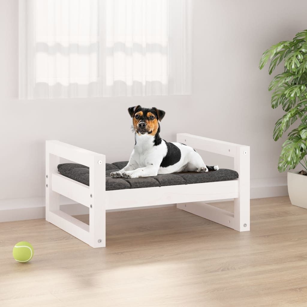 "im Sonderangebot"Hundebett - elegantes Design - Hundesofa/Hundekissen - Weiß 55,5x45,5x28cm Massivholz Kiefer NEU919083 - Hundebetten