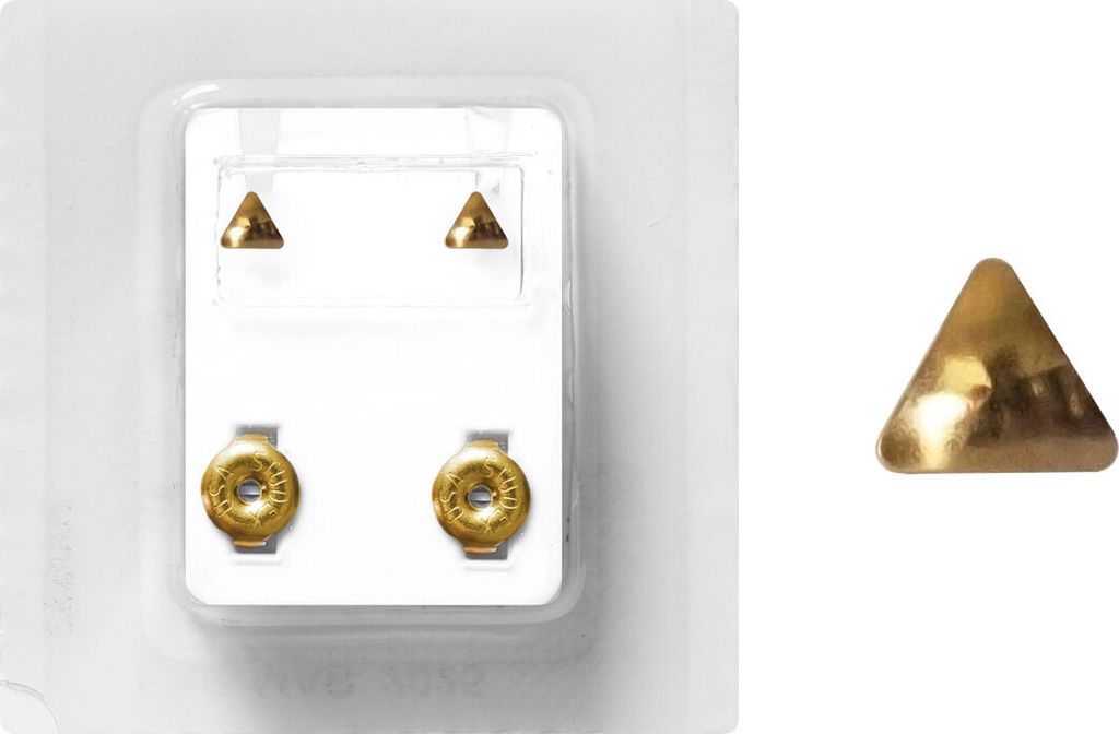 Erstohrstecker Chirurgenstahl vergoldet Sterile Ohrstecker mit Dreieck 4mm