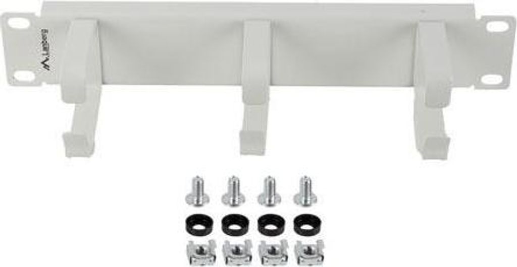 Lanberg Cable organizer 10 inches with 3 metal holders TYPE B grey