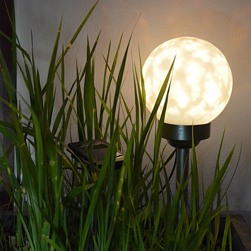 Solar LED Kugelleuchte Ø15cm Garten-Lampe Kugellampe Außen Leuchte Kugel LEDs 