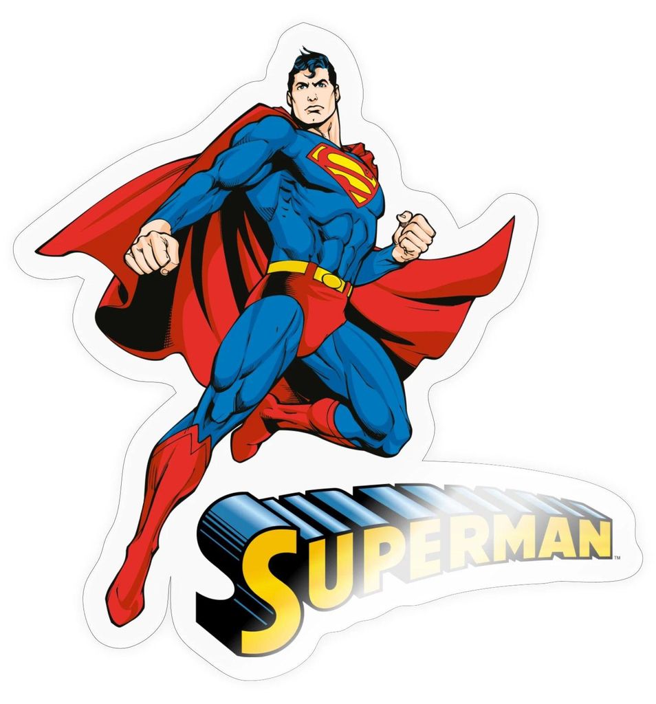Spreadshirt DC Comics Superman Pose + Schriftzug Sticker Produktbild 
