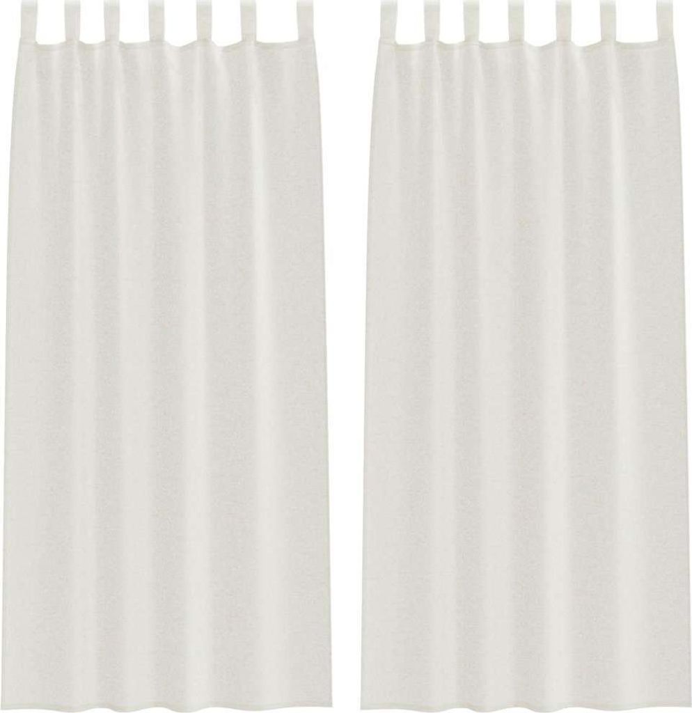 vidaXL Voile-Vorhang mit Vorhängen 2 pcs Creme 245 x 140 cm Polyester