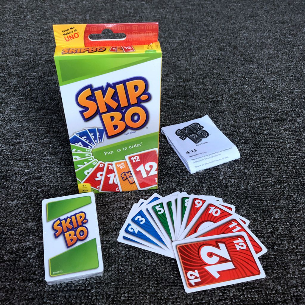 Spiel ab 7 Jahren Skip-Bo Kartenspiel Familienspiel geeignet für 2-6 Spieler