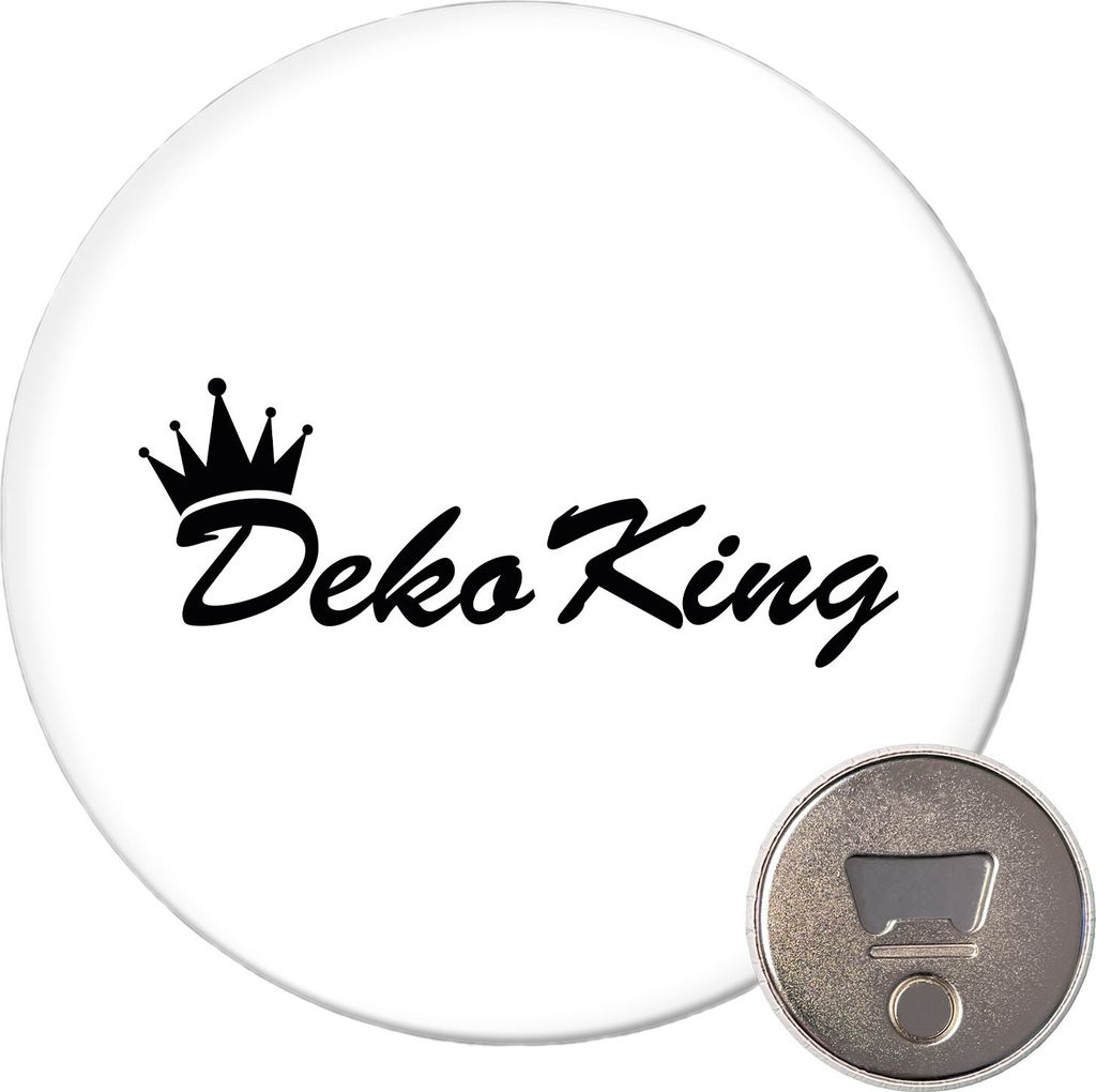 Huuraa Magnet Deko King Krone 59mm Kühlschrankmagnet rund Flaschenöffner Geschenkidee