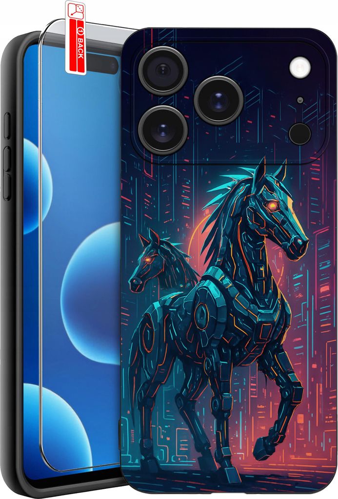 ETUI für iPhone 17 Pro PFERD PFERDE PONY MIT PFERD PEGASUS MUSTER GLAS 9H