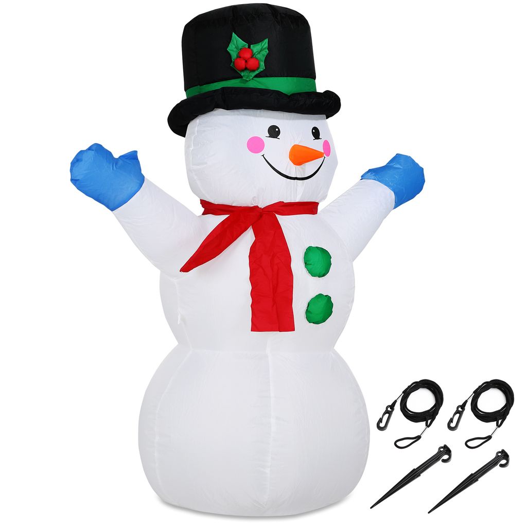 Schneemann 240 cm mit Gebläse beleuchtete Weihnachtsfigur groß außen aufblasbar