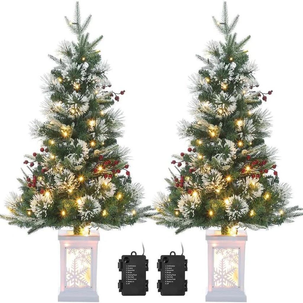 Künstlicher Weihnachtsbaum - Tischbaum - Klein - Wiederverwendbar - Deko für innen - Dunkel-Khaki