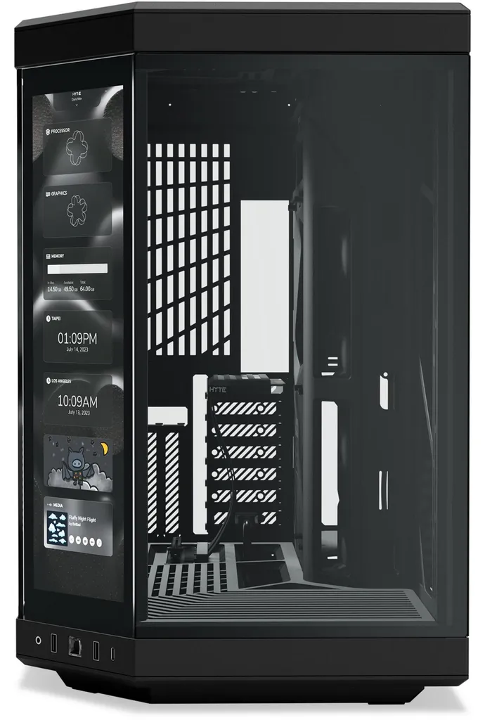 Setup Streaming HYTE Y70 Touch Infinite Noir - Tour PC Multimédia Tactile