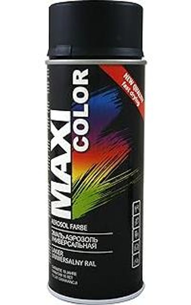 MAXI COLOR NEW QUALITY Sprühlack Lackspray 400ml Universelle Farbe RAL 9005 matt Sprühlack Schwarz Matt schnell trocknender Sprühfarbe