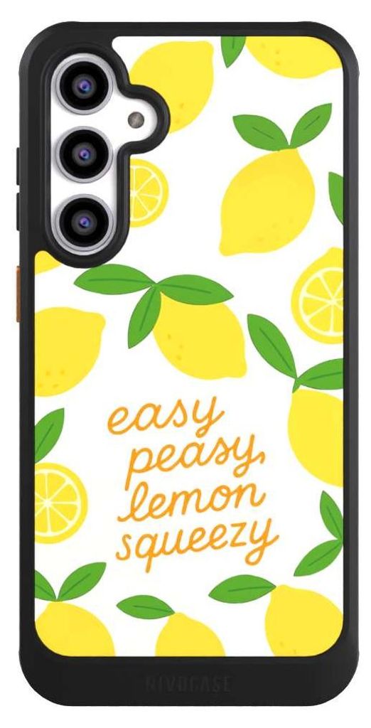 NIVOCASE Hülle für Samsung Galaxy S23 FE Handyhülle NIVOcore Case Schwarz Statement Zitrone Spruch