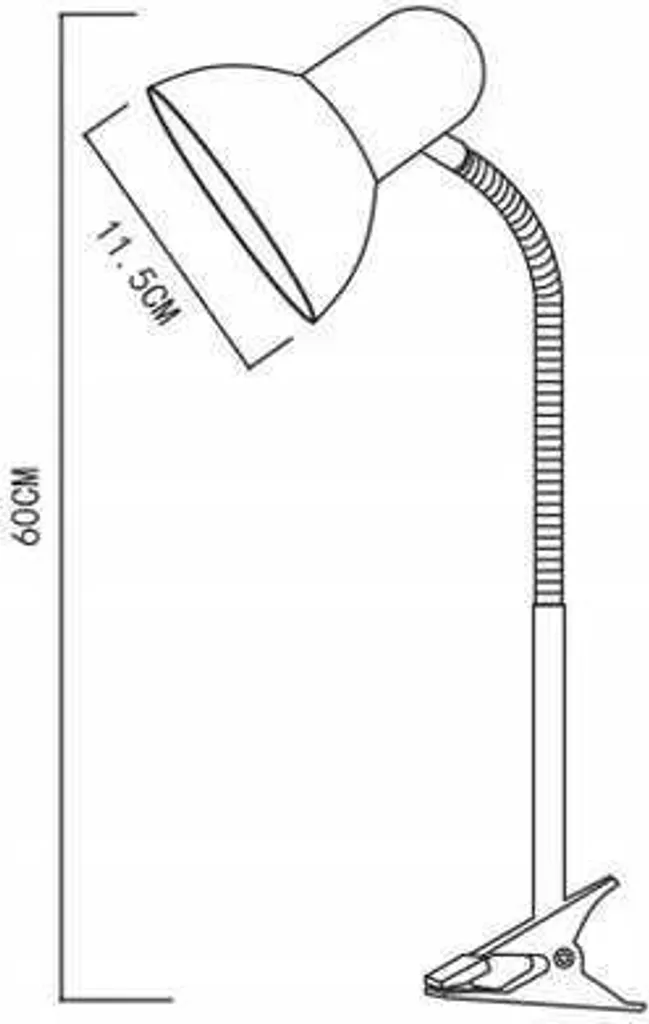Lampe Flexible E27 Nika Noire avec Clip de Fixation - Design Orientable