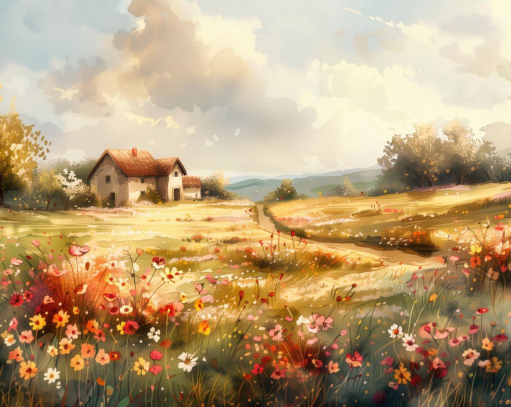 Plakat 76x60,5cm Idylle Haus