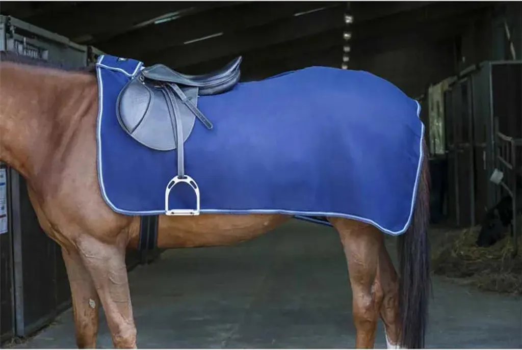 Couvre-reins pour Cheval Tondu Polaire RIDING WORLD Bleu 125 cm 220D