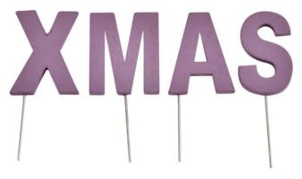 Abi Deko Weihnachtsbuchstabenstecker Weihnachten lila 5 cm | 24 Stück