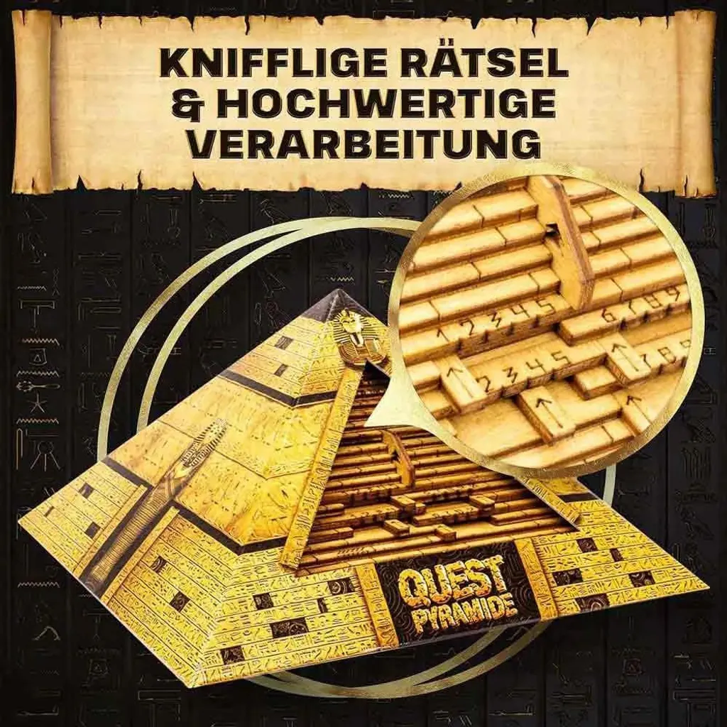 Jeu de logique Pyramide EscapeWelt en bois - Cadeau original 3D - 11